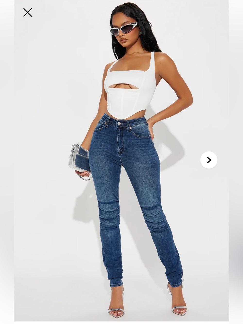 FN I'll Be Waiting Moto Skinny Jeans - Dark Wash 9